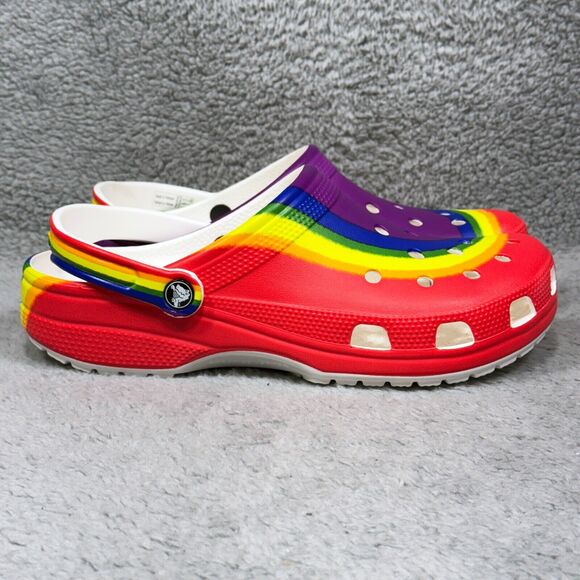 Crocs Classic Rainbow Dye Mens Size 10 Slip On Clogs Shoes Multicolor 208106-93R - Picture 1 of 10